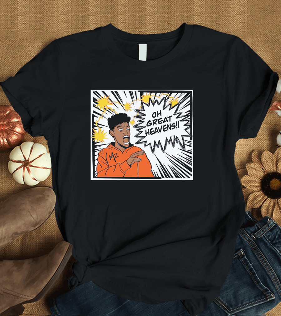 Oh Great Heavens Mark Adams Comic Style Burst T-Shirt