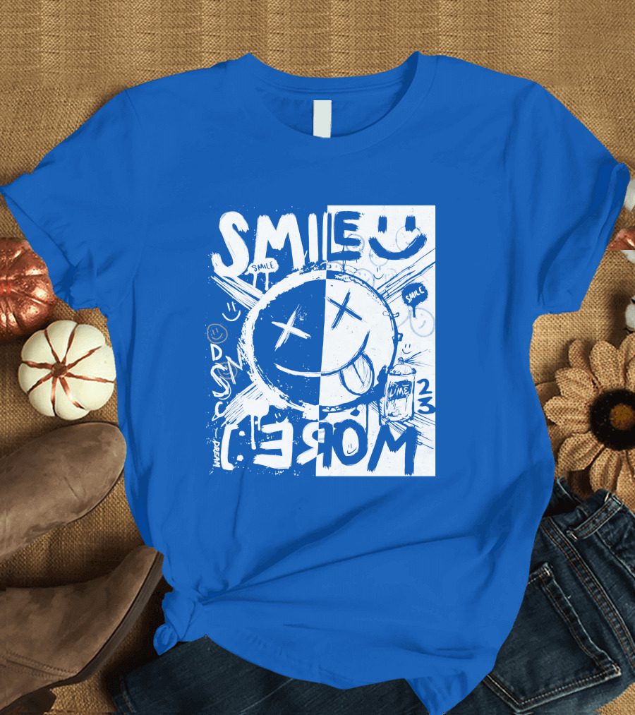 April Members Only Blue Smile More Lime 23xtaposition T-Shirt