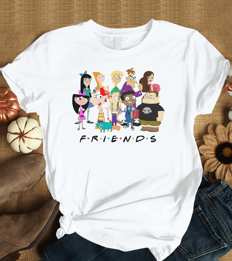 Phineas and Ferb Friends Cast with Iconic Friends T-Shirt