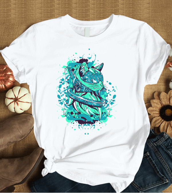 T-Shirt: Future Cat Cybernetic Space Explorer T-Shirt Future Cat Cybernetic Space Explorer T-Shirt