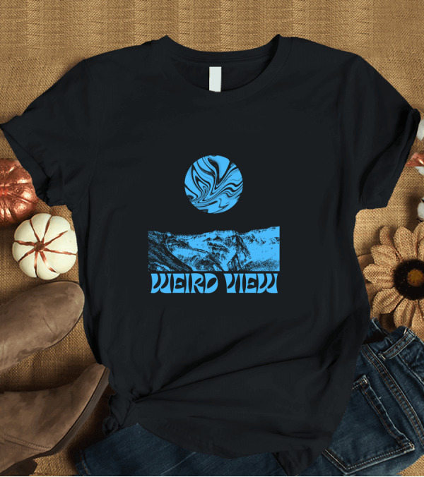 T-Shirt: Weird View Surreal Blue Mountain Landscape with Swirling Sky T-Shirt Weird View Surreal Blue Mountain Landscape with Swirling Sky T-Shirt