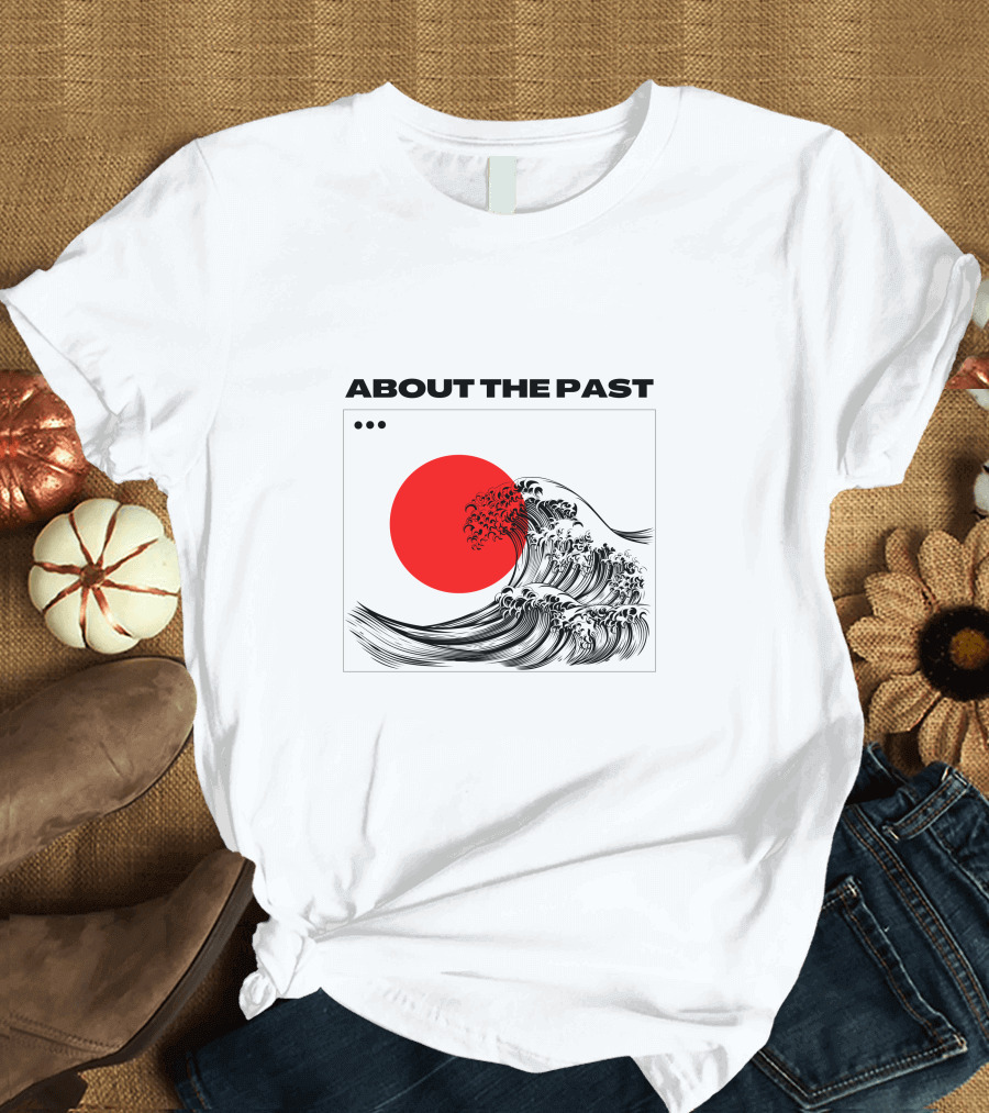 About the Past Red Sun and Great Wave T-Shirt