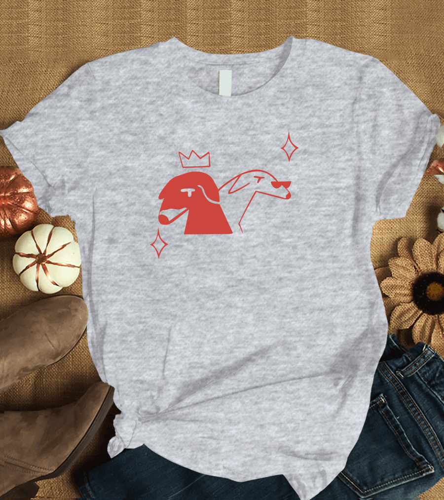 Walter And Betty Crowned Red Dog Duo with Sparkles T-Shirt