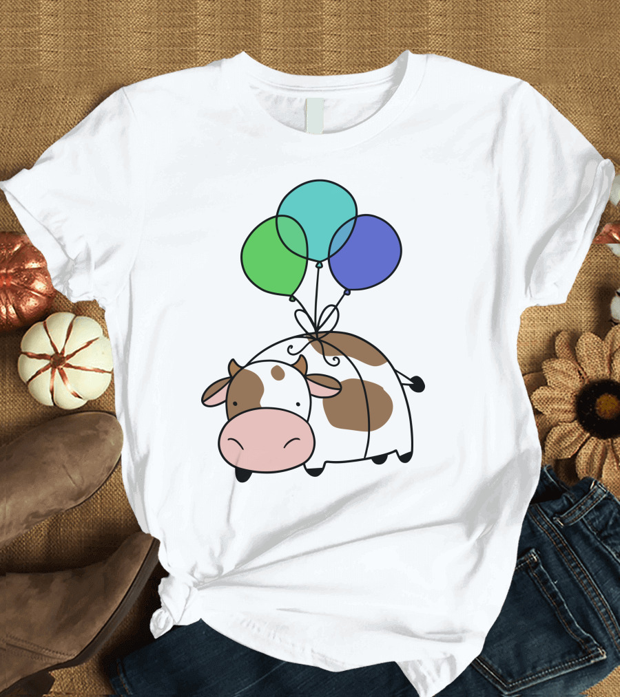 Cow Balloon Flying Adventure T-Shirt
