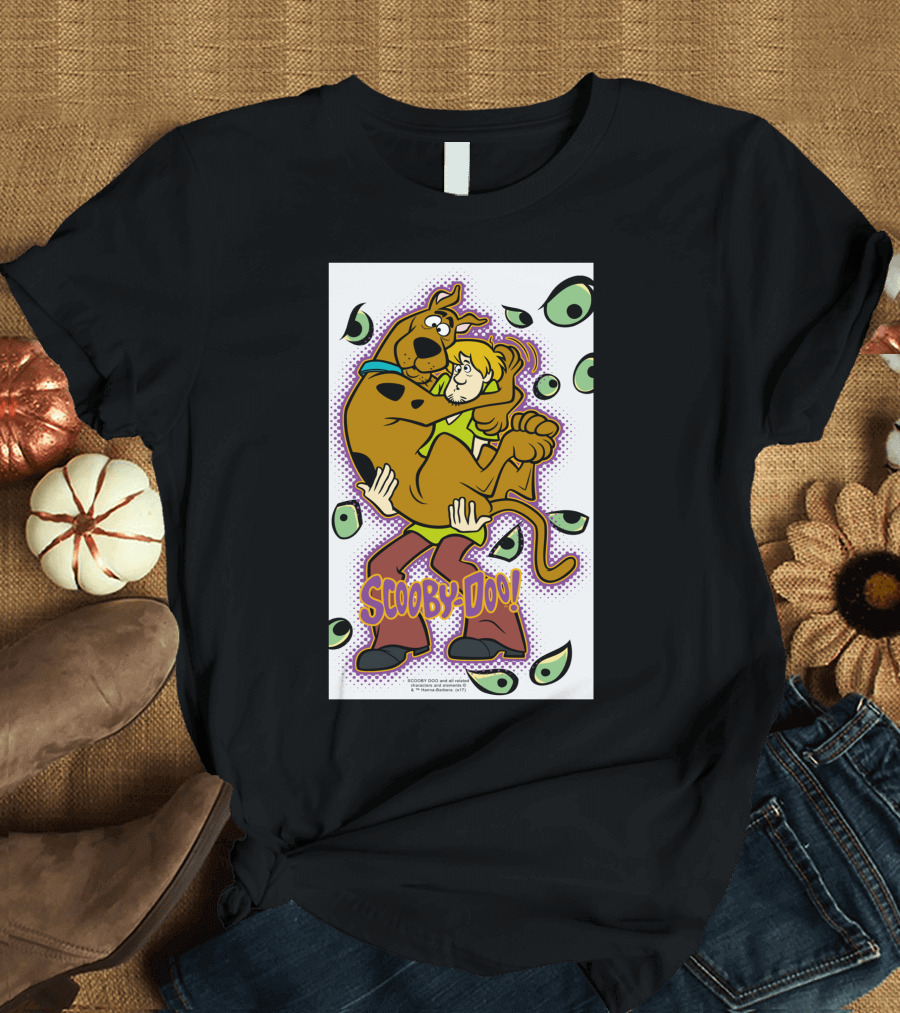 Scooby-Doo Shaggy Hug Surrounded by Eyes T-Shirt