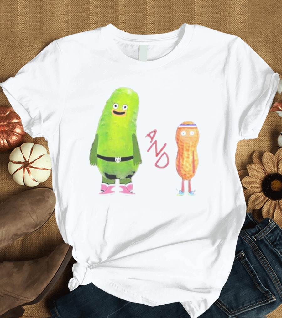 Pickle And Peanut Cucumber Cartoon Characters T-Shirt
