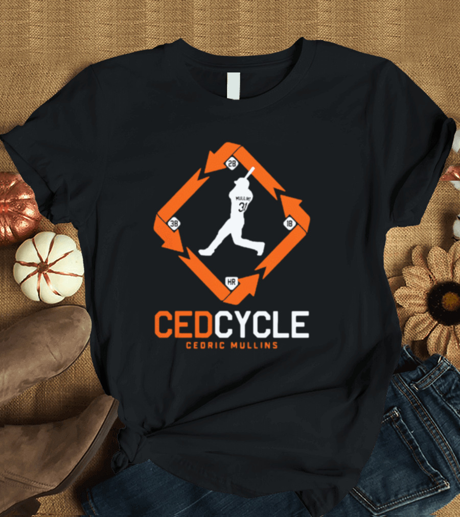 Cedric Mullins CEDCYCLE 31 Baseball Diamond 2B 3B 1B HR T-Shirt