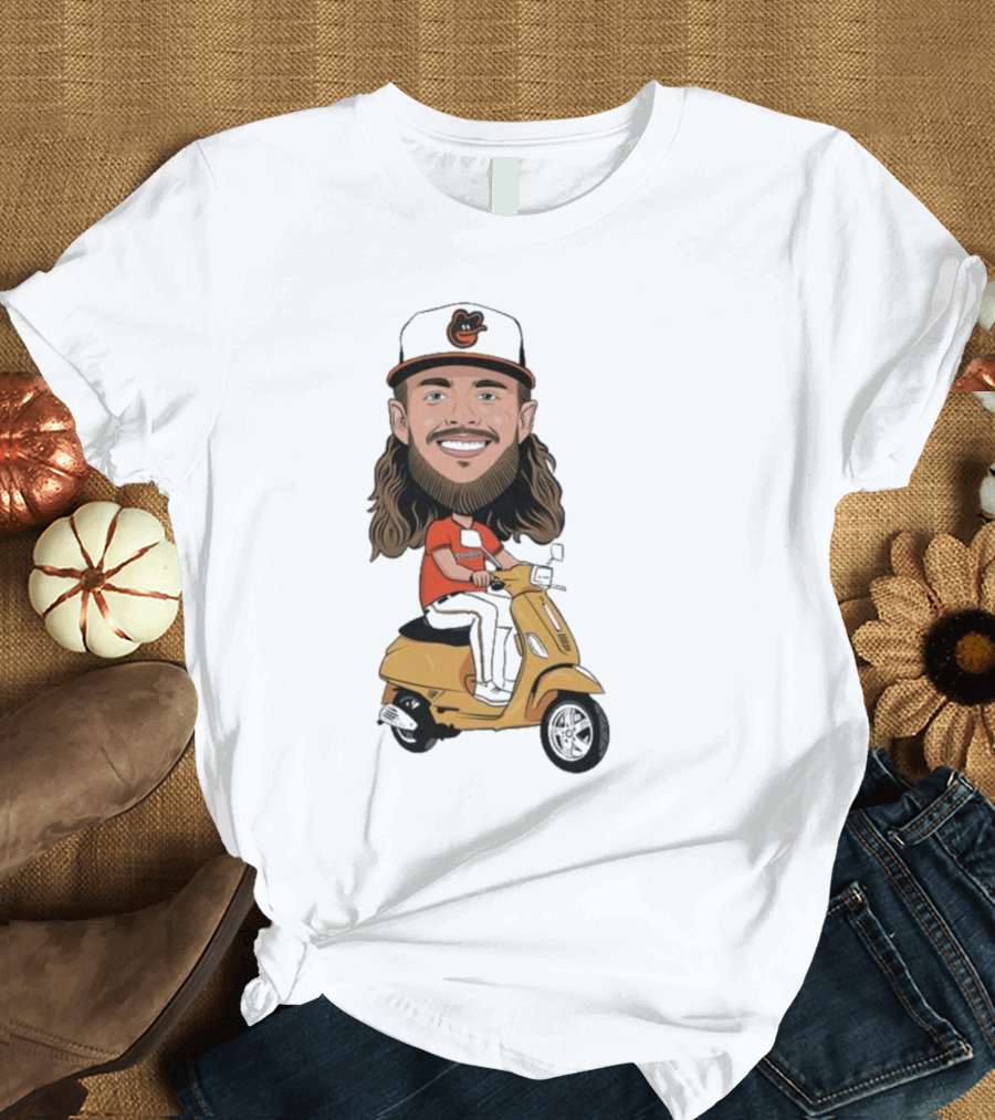Baltimore Orioles Vespi Riding Vespa Scooter T-Shirt