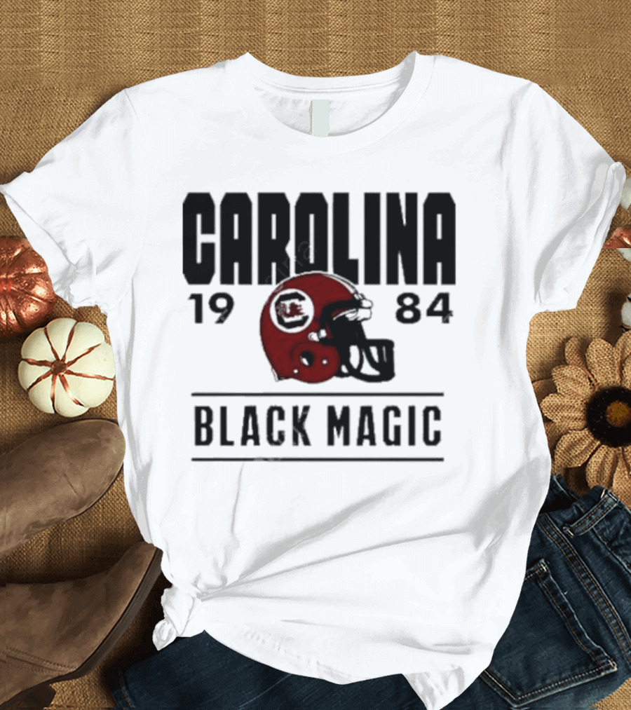 Carolina Gamecocks 1984 Black Magic Football Helmet T-Shirt