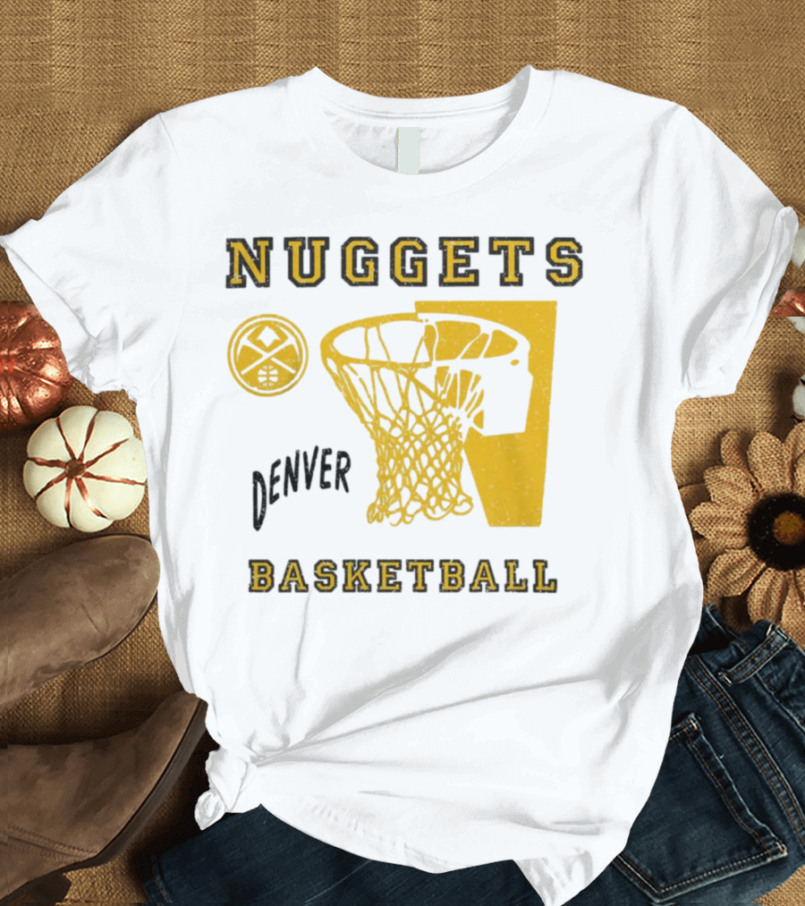 Nuggets Denver Basketball Slam Dunk White Men's Junk Food T-Shirt