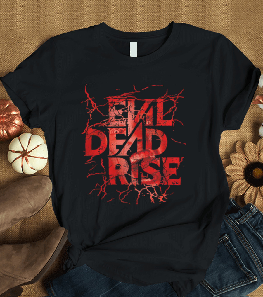 Evil Dead Rise Primal Scream Fractured Red Text with Eyes and Mouth T-Shirt