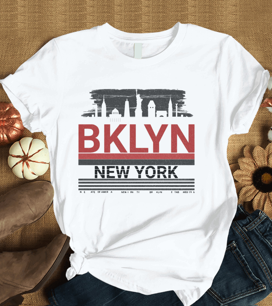 BKLYN New York Skyline Silhouette Landmarks T-Shirt
