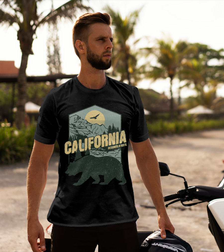 California Bear Wilderness Camping Hiking Designed In Kittl T-Shirt