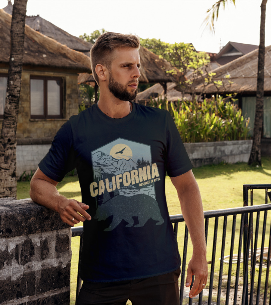 California Bear Wilderness Camping Hiking Designed In Kittl T-Shirt