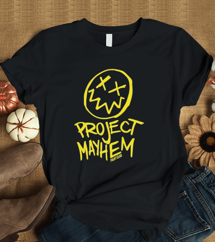 Fight Club Project Mayhem Men's Yellow Face Icon X Eyes T-Shirt