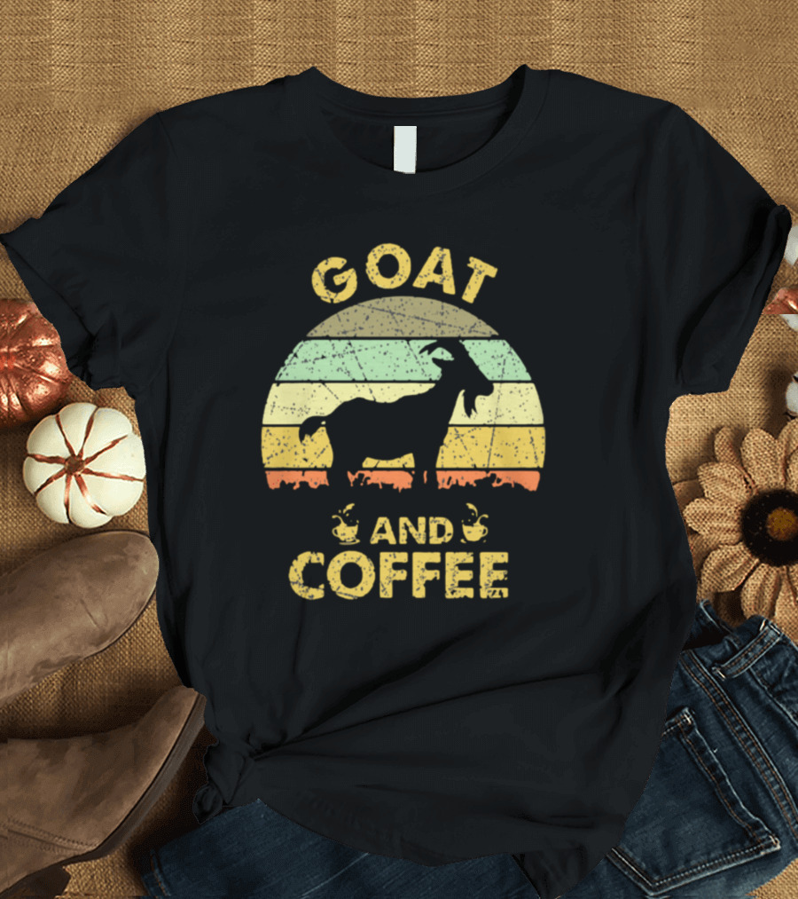GOAT And Coffee Vintage Sunset T-Shirt