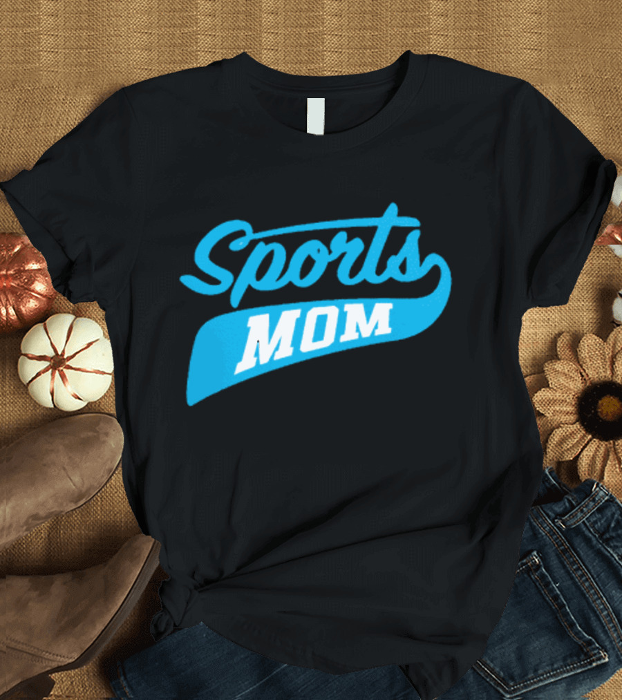Sports Mom Blue Script Style T-Shirt