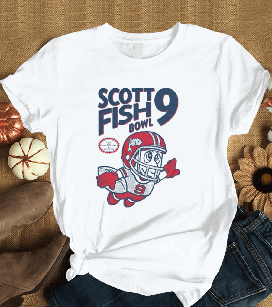 Scott Fish Bowl 9 Football Player Mascot T-Shirt