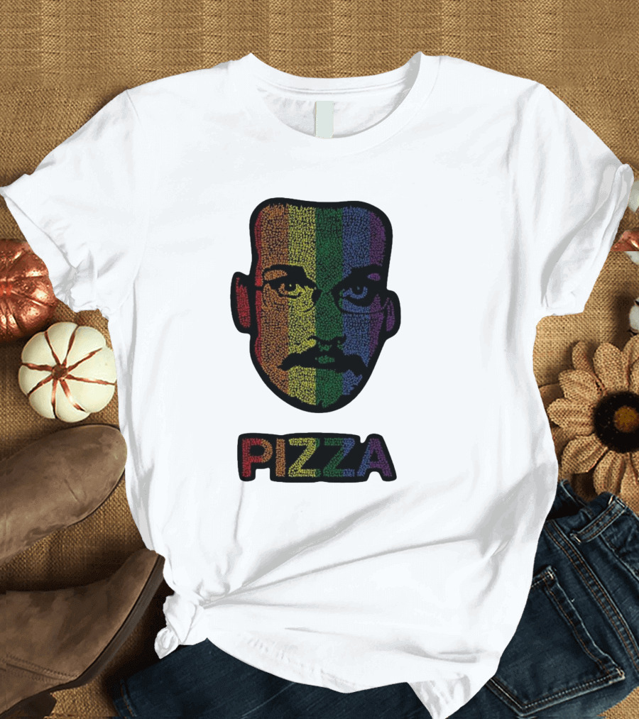 Pizza John Pride Rainbow Face T-Shirt