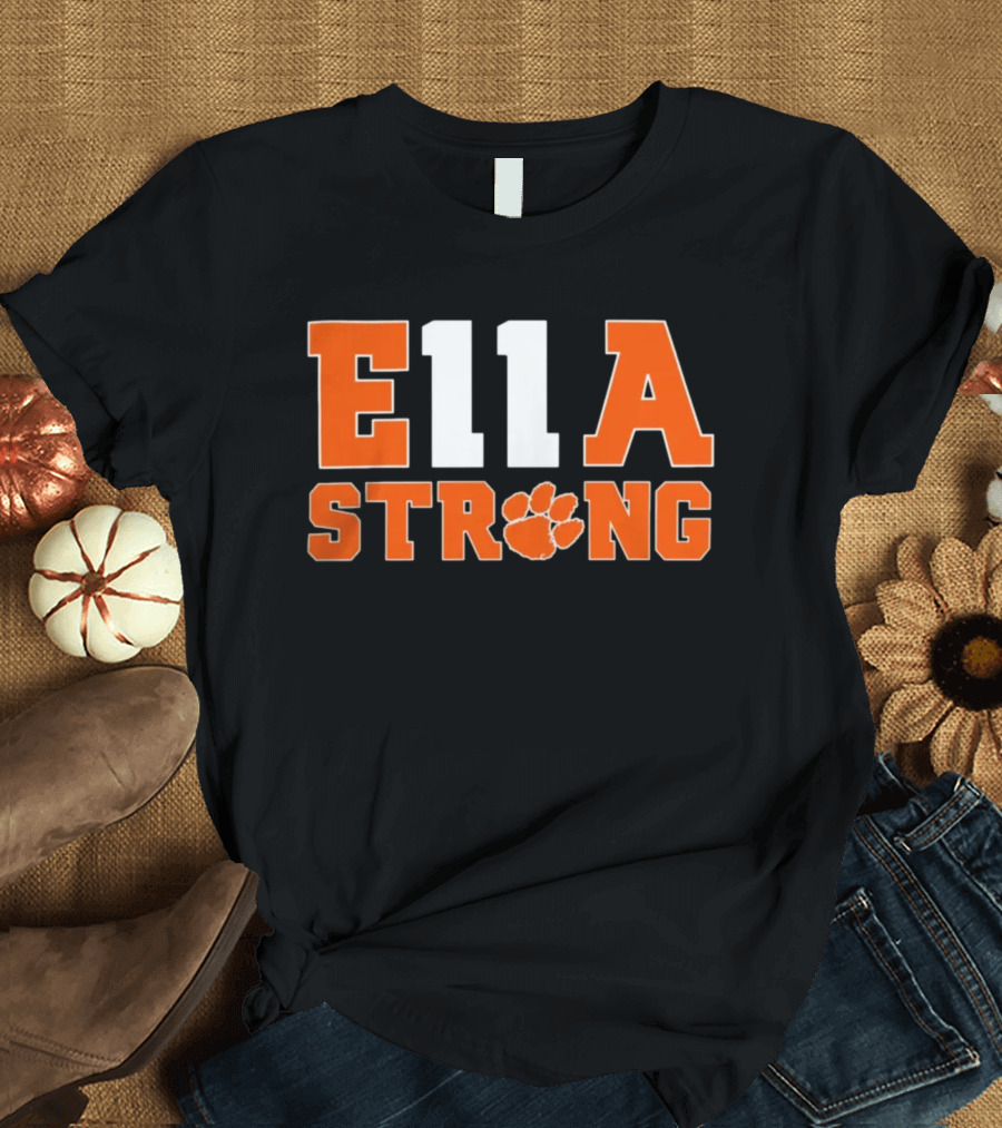 Clemson Tigers Ella Strong 11 Clemson University Football Paw T-Shirt