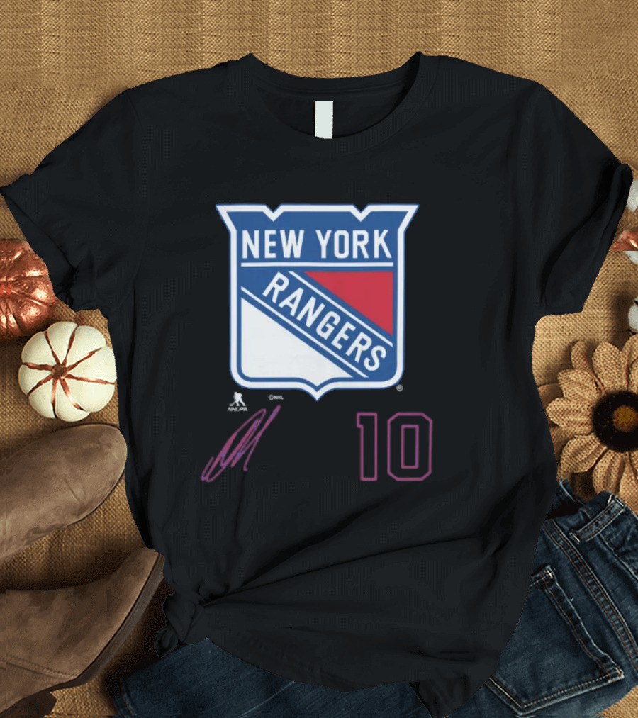 New York Rangers Artemi Panarin Number 10 NHLPA Logo Royal T-Shirt