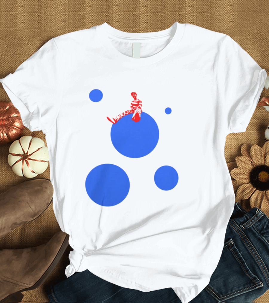 Harry's Styles Merch Red Figure Blue Polka Dot T-Shirt