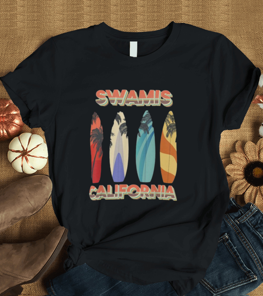 SWAMIS California Surfboard Palm Tree T-Shirt