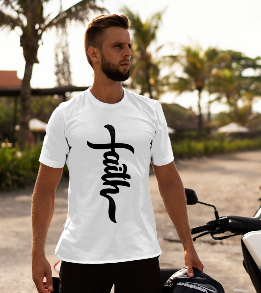 Faith Vertical Calligraphy T-Shirt