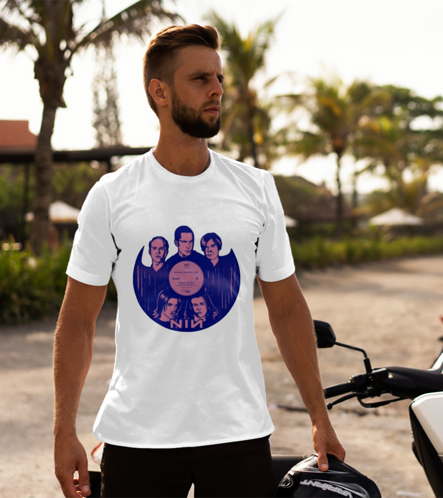 Nin Nine Inch Nails Band Vinyl Record T-Shirt