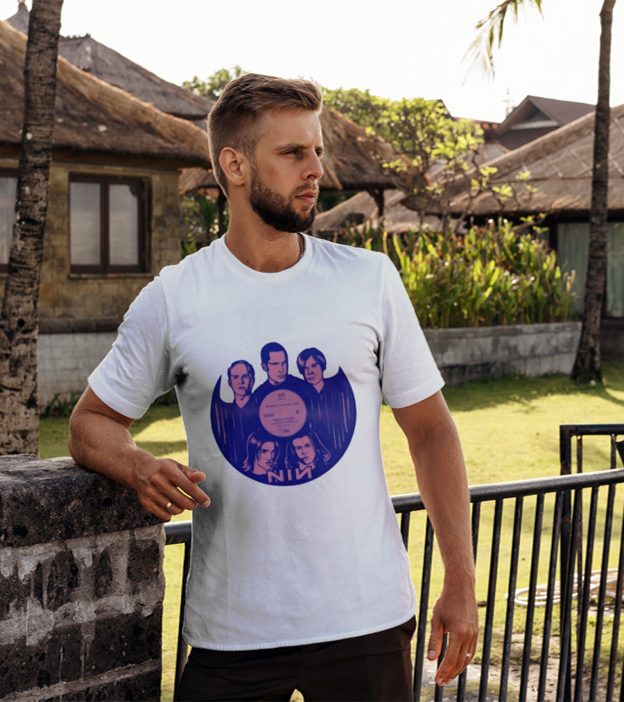 Nin Nine Inch Nails Band Vinyl Record T-Shirt