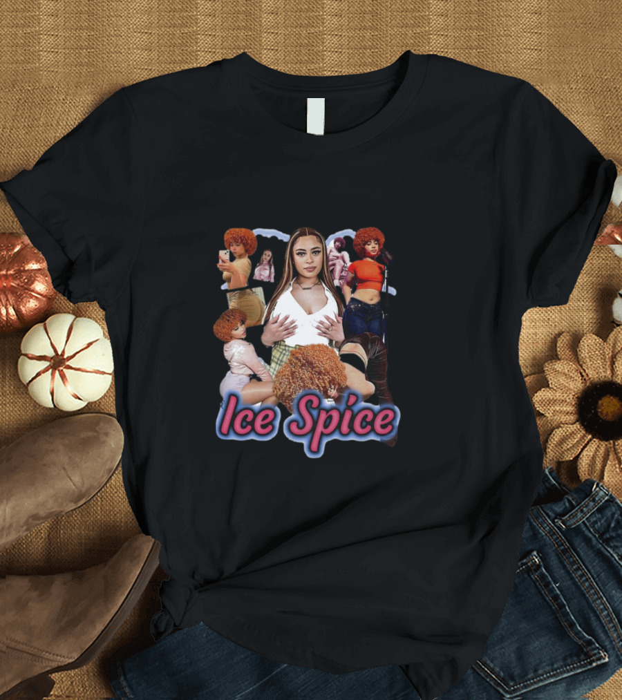 Ice Spice Vintage Hip-Hop Collage Style T-Shirt