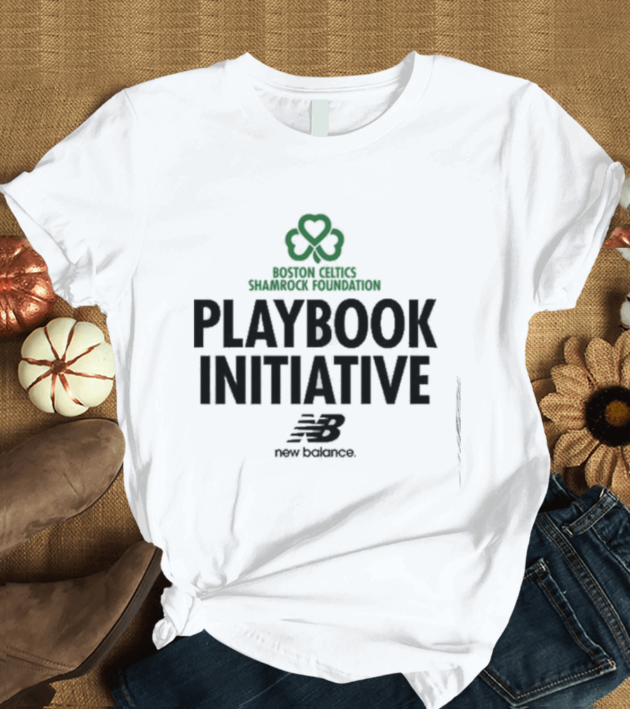 Boston Celtics Shamrock Foundation Playbook Initiative New Balance T-Shirt