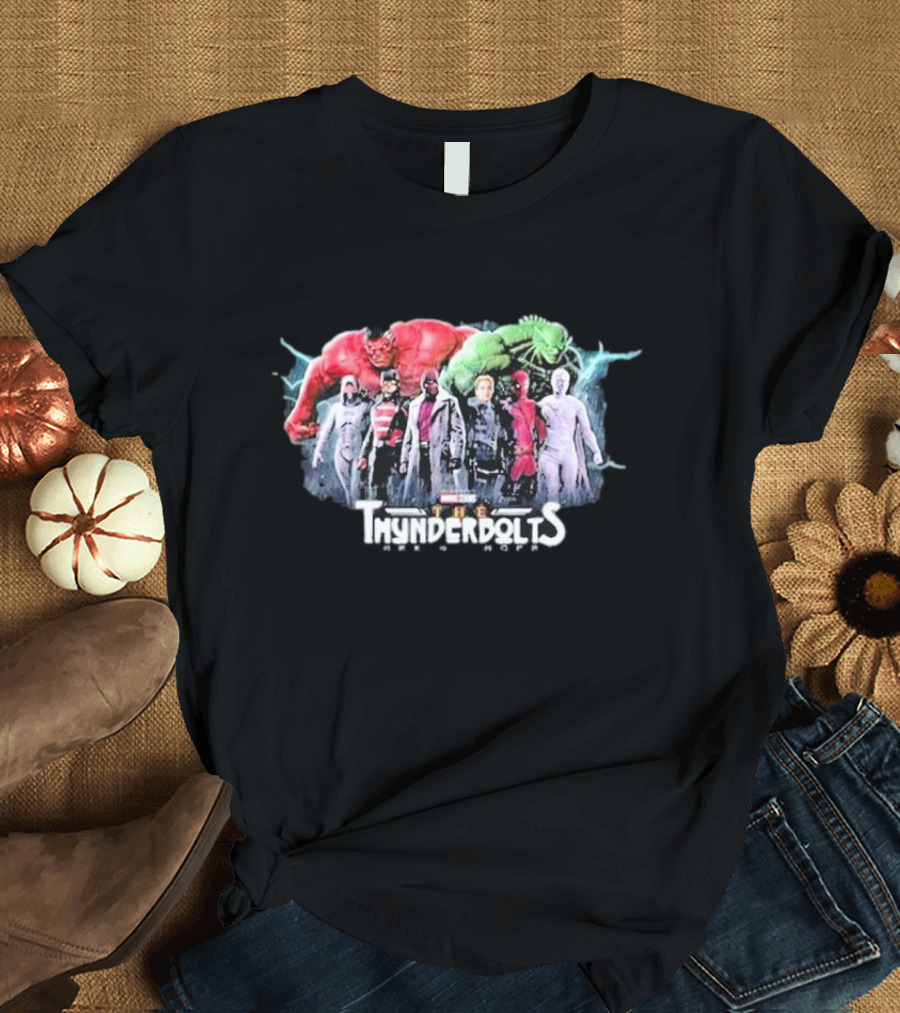 Marvel Studios Thunderbolts Rise of the Red Hulk and Green Lizard Team Characters T-Shirt