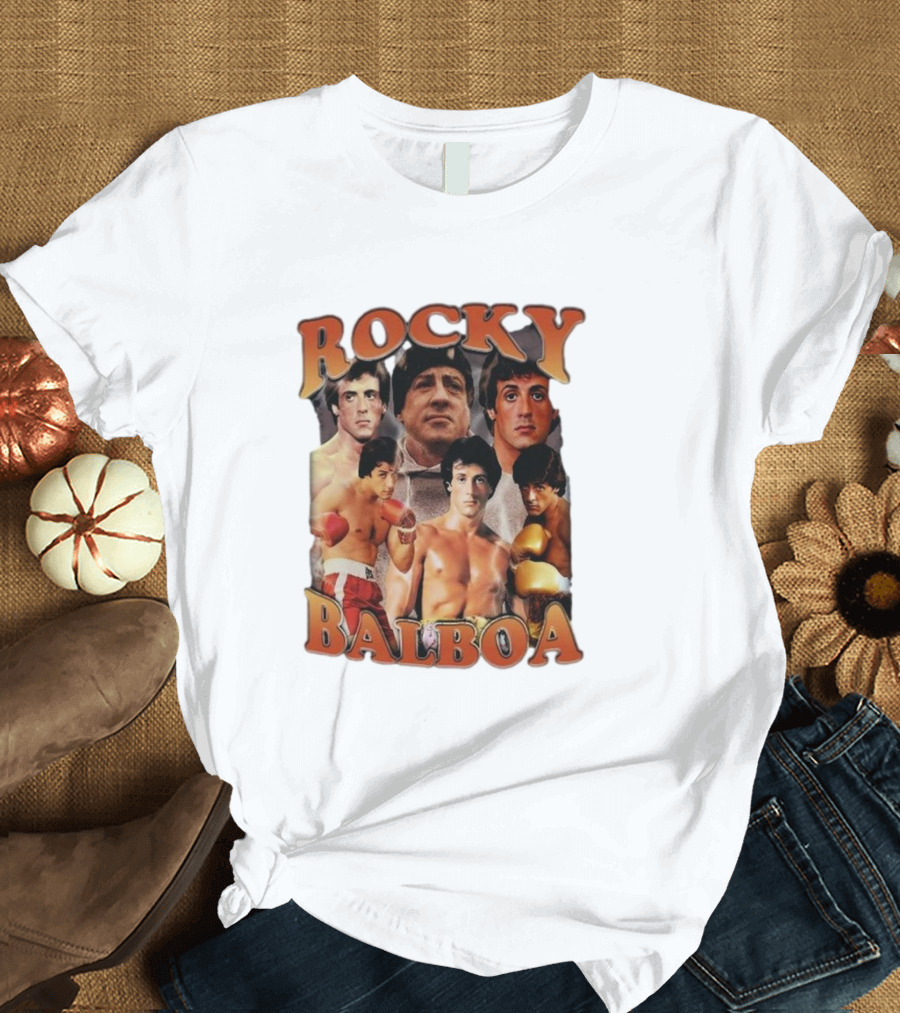 Rocky Balboa Iconic Boxing Legend Film Character Montage T-Shirt