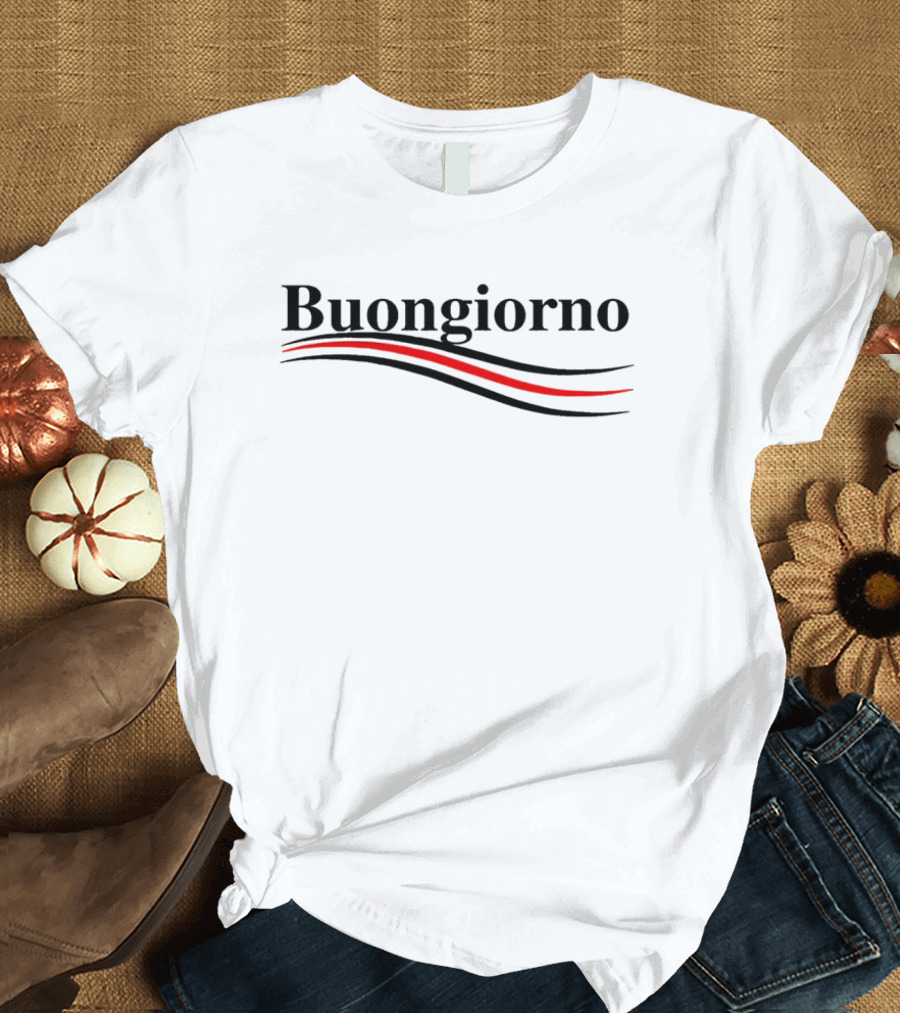 Buongiorno Red and Black Wave T-Shirt