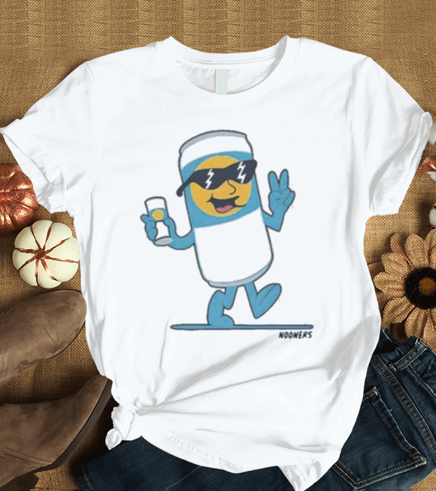 Nooners Cool Blue Drink Character Summer Vibes T-Shirt