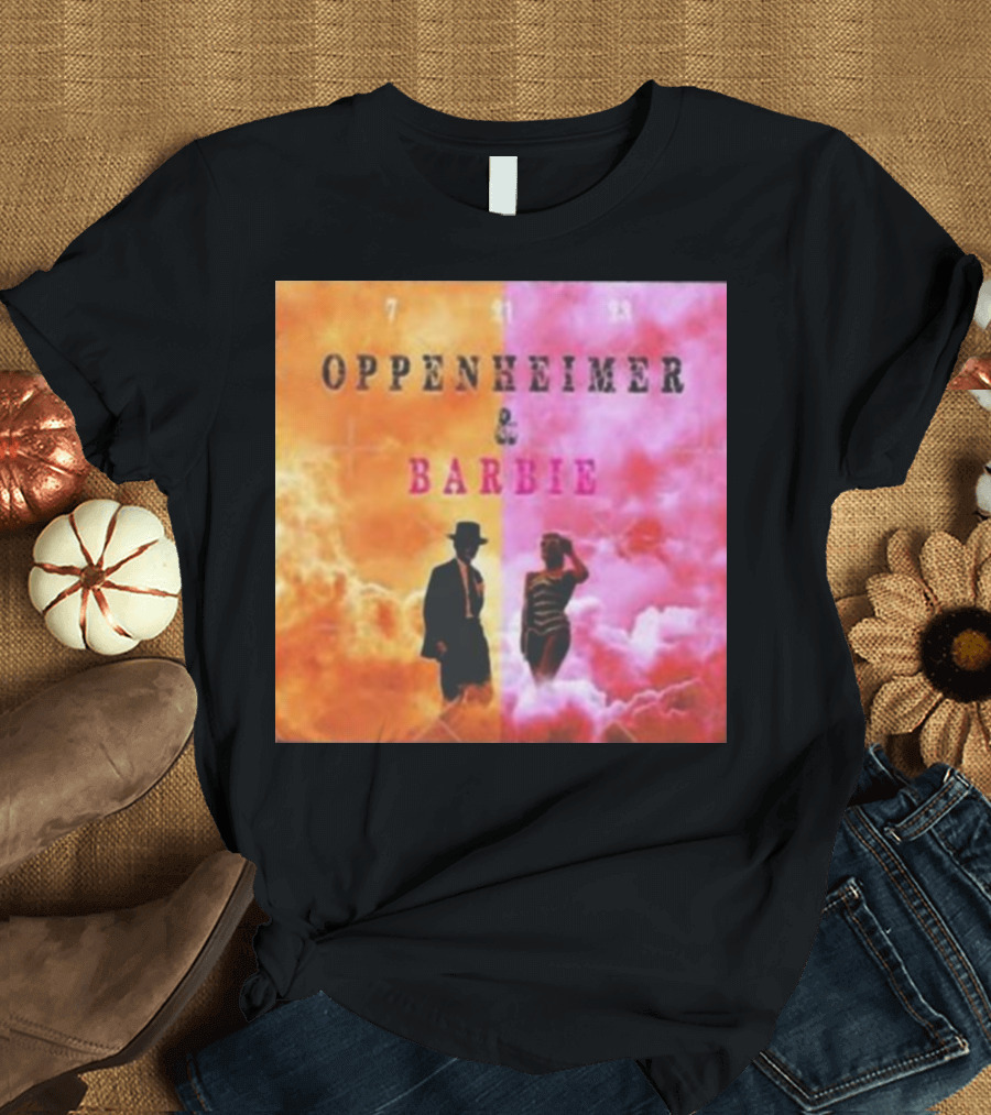 Oppenheimer Barbie 7 21 23 Crossover Cinema Essentials T-Shirt
