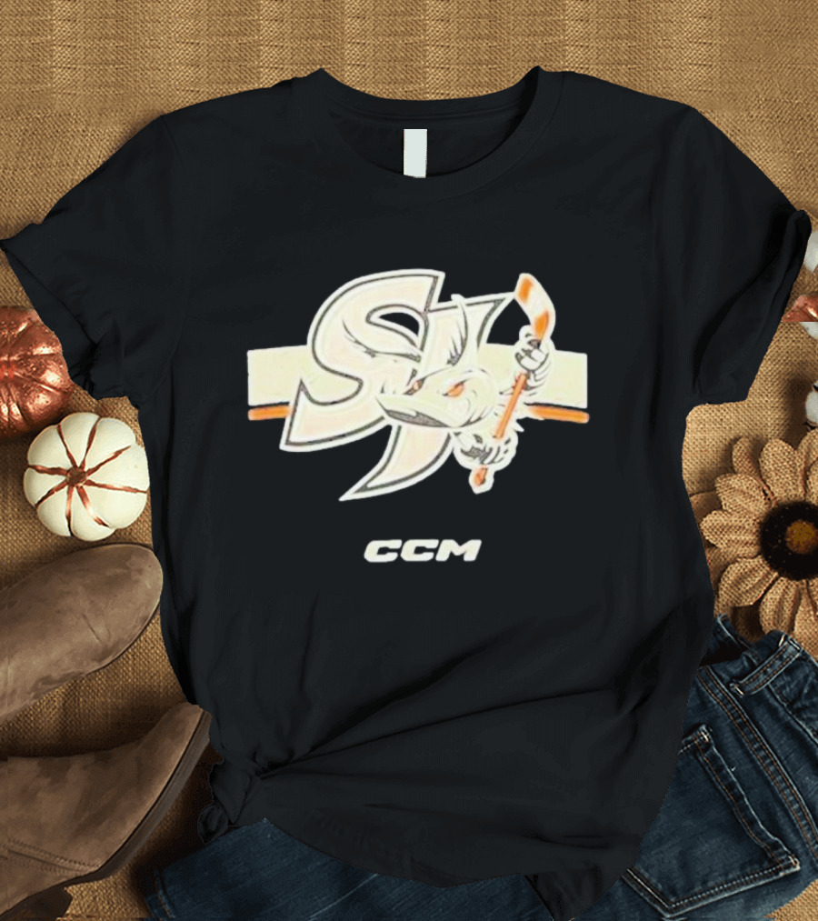 Awesome CCM San Jose Barracuda Crest CCM T-Shirt
