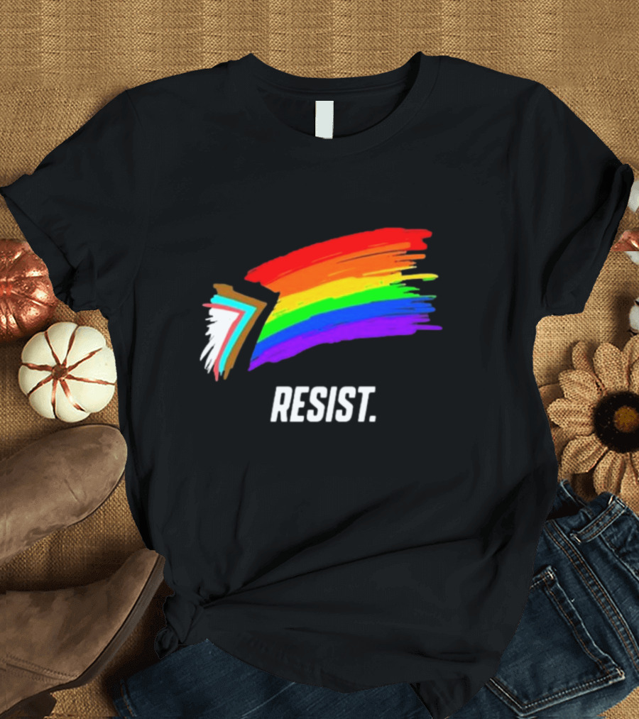 Resist Pride Equality Florida Rainbow Brushstroke T-Shirt