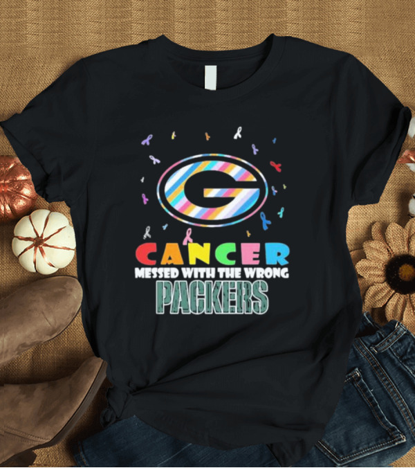 T-Shirt: Cancer Messed with the Wrong Packers Colorful Awareness T-Shirt Cancer Messed with the Wrong Packers Colorful Awareness T-Shirt
