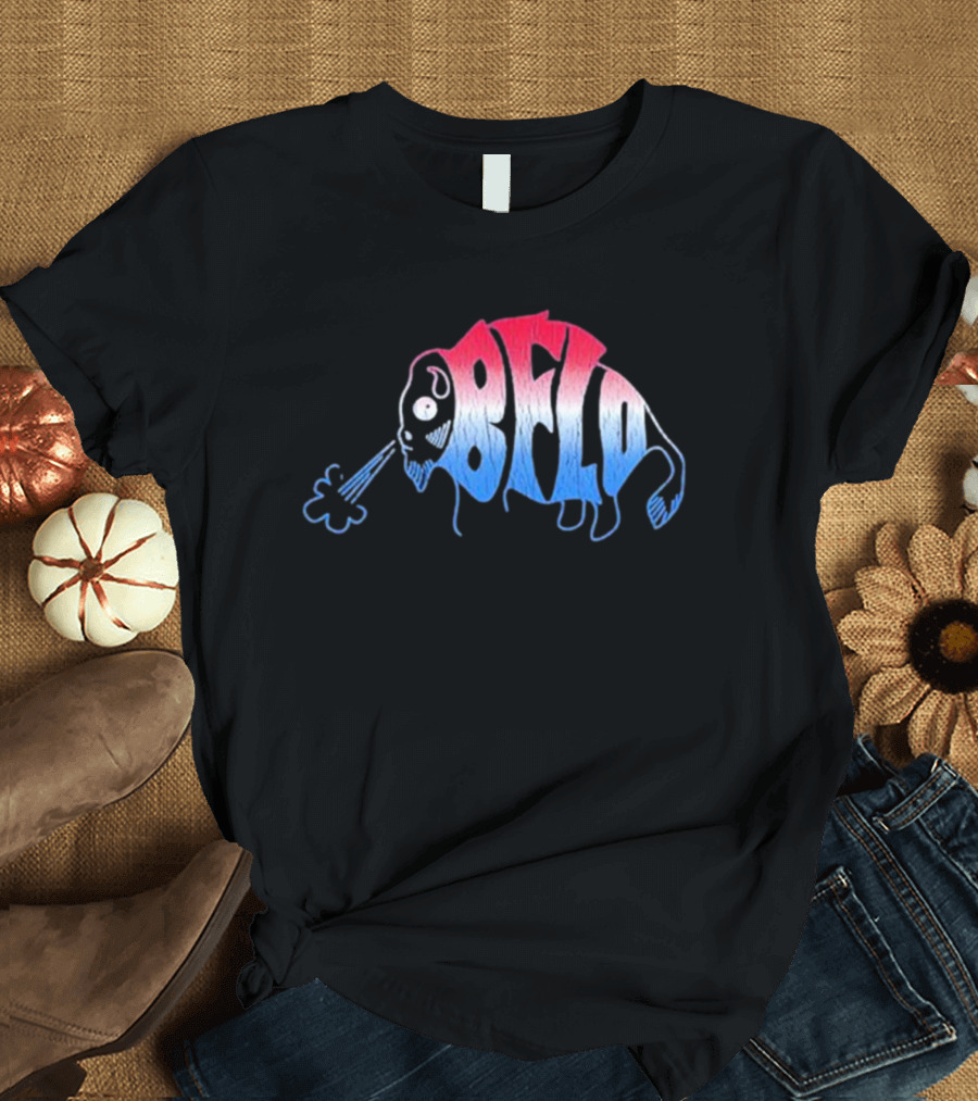 Bflo Buffalo Graphic Red Blue Gradient Buffalo T-Shirt