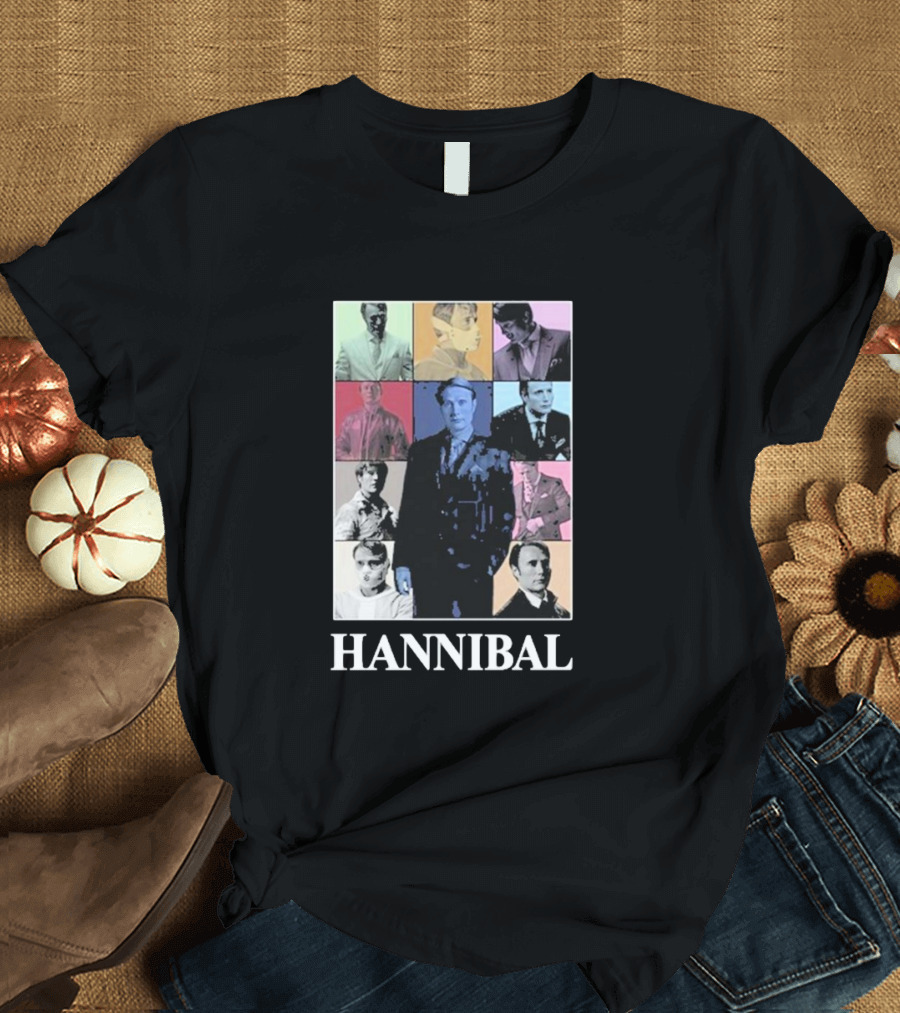 Hannibal Lecter Eras Tour Multicolor Pop Art Squares T-Shirt
