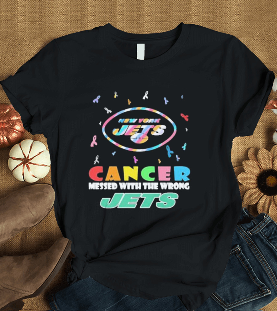 New York Jets Cancer Messed With The Wrong Jets T-Shirt