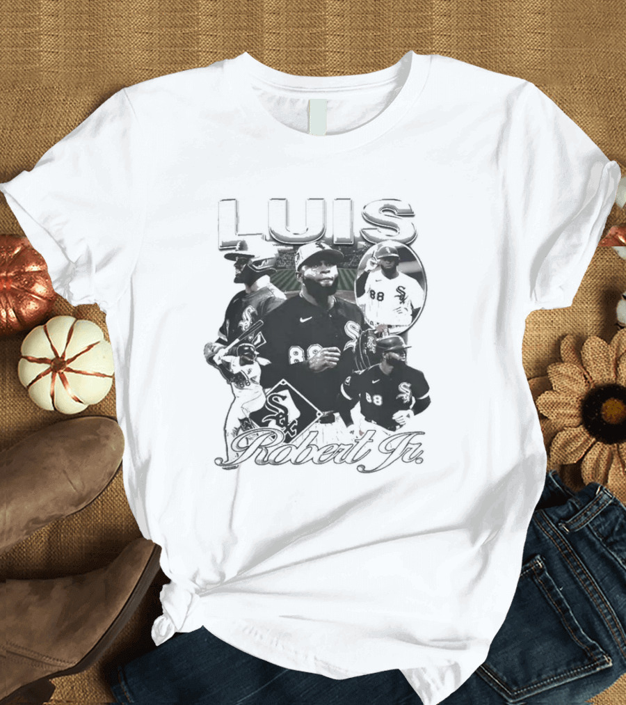 Luis Robert Jr. Chicago White Sox Baseball Multi-Image Collage T-Shirt