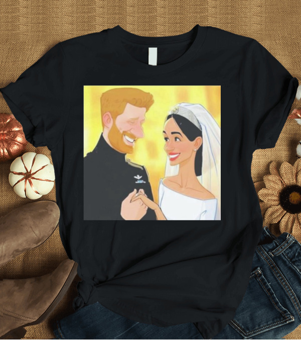 T-Shirt: Meghan and Harry Cartoon Wedding T-Shirt Meghan and Harry Cartoon Wedding T-Shirt
