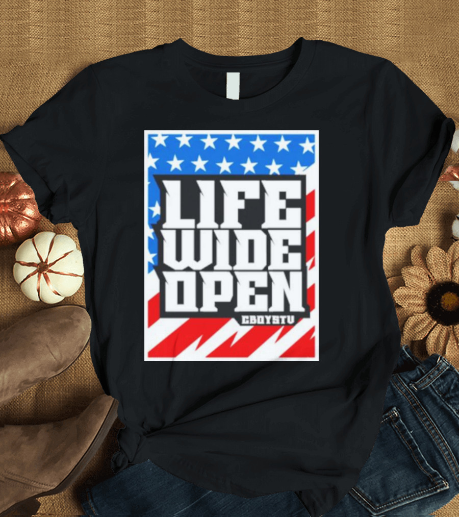 Life Wide Open Stars and Stripes CBOYSTV T-Shirt