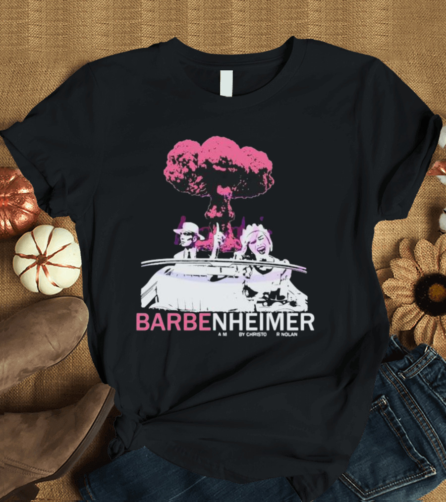 Vintage Barbenheimer a Movie by Christopher Nolan Comeon Baby Let’s Go Party T-Shirt