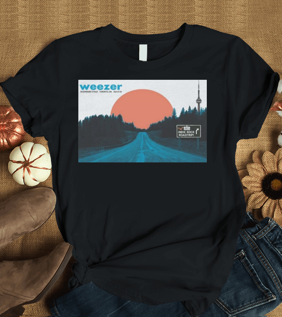 Weezer Budweiser Stage Toronto ON 2023-07-04 Indie Rock Roadtrip T-Shirt