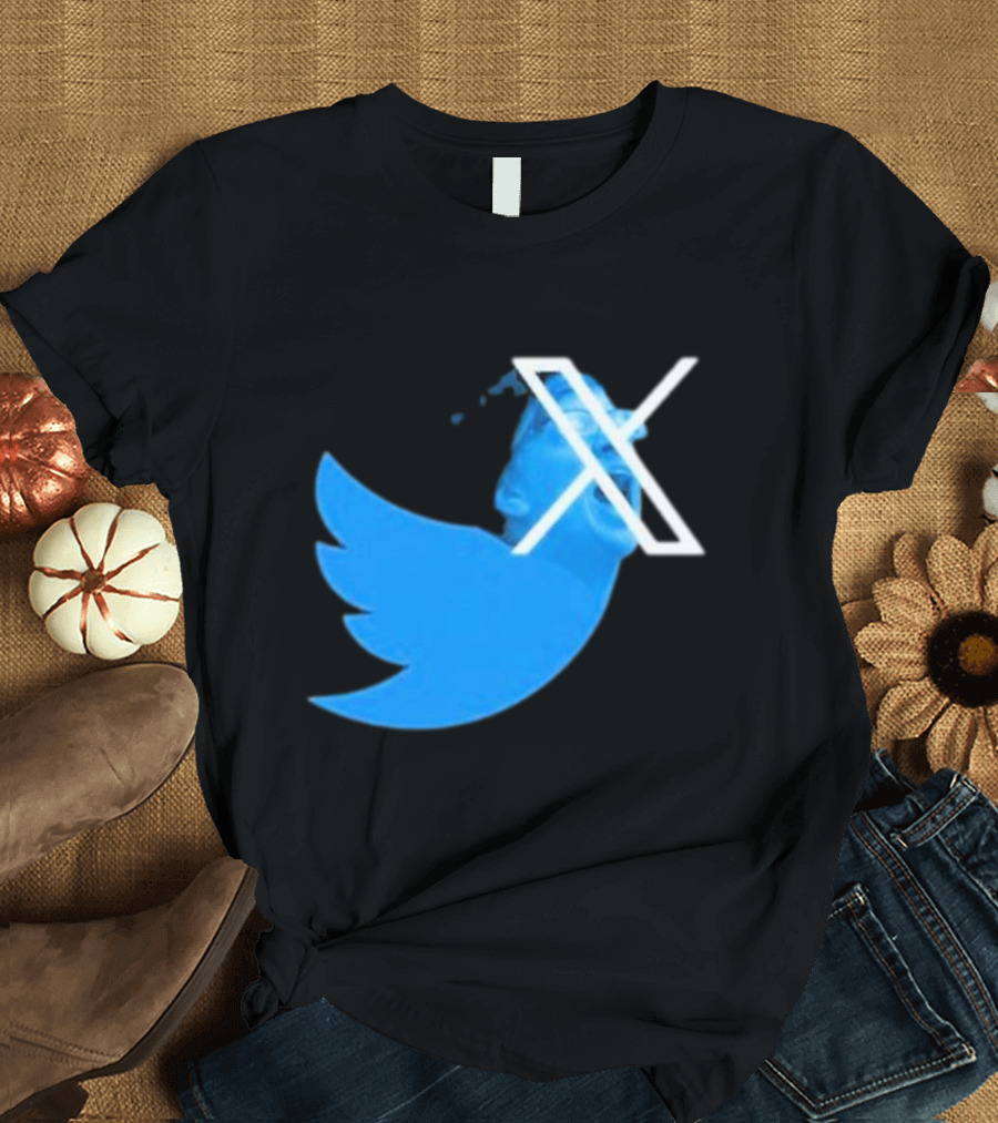 Twitter X Logo with Funny Expression T-Shirt