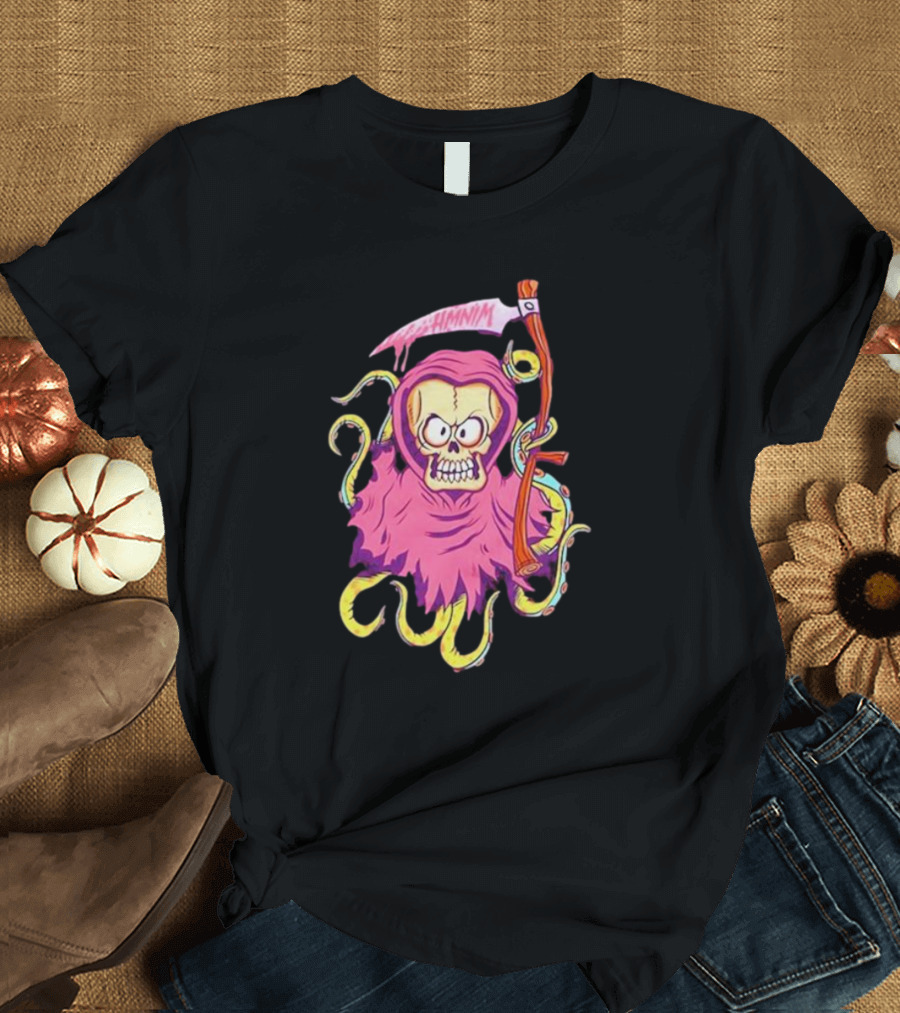 Reaper Hi My Name Is Mark Colorful Skull with Tentacles T-Shirt